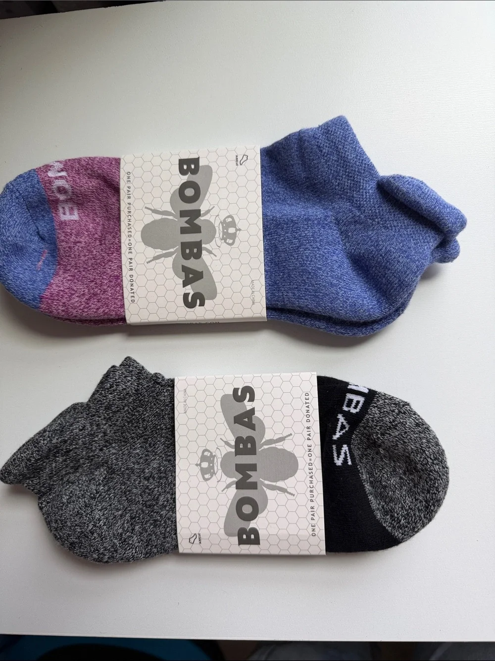 Bombas No-Show Socks Duo - Blue, Purple & Gray